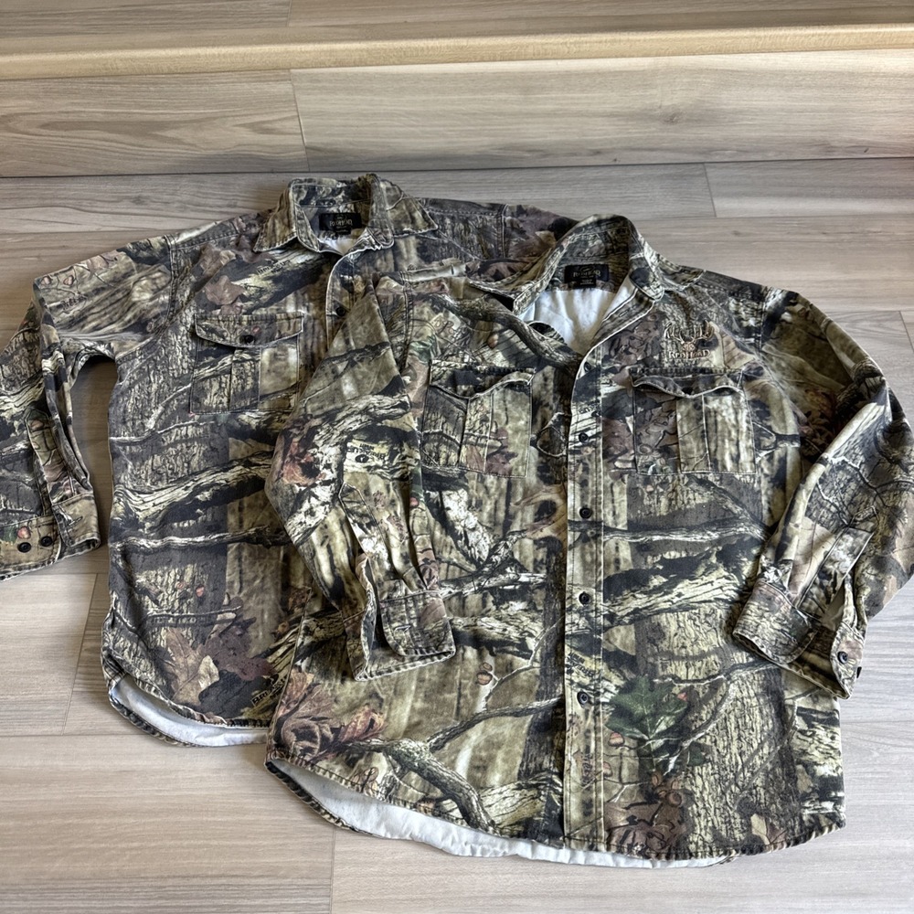 Lot Of 2 Redhead Mens Long Sleeve‎ Heavy Button Down Camo Shirts Sz Med Hunting